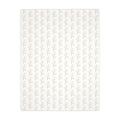Botanical Velvet Throw Blanket - Neutral Gold Floral Microfiber, Reversible Two-Sided Cozy Throw