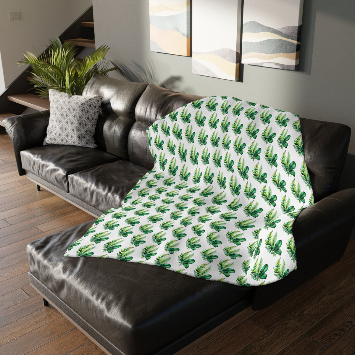 Tropical Banana Leaf Velvet Blanket — Soft Two-Sided Microfiber Throw