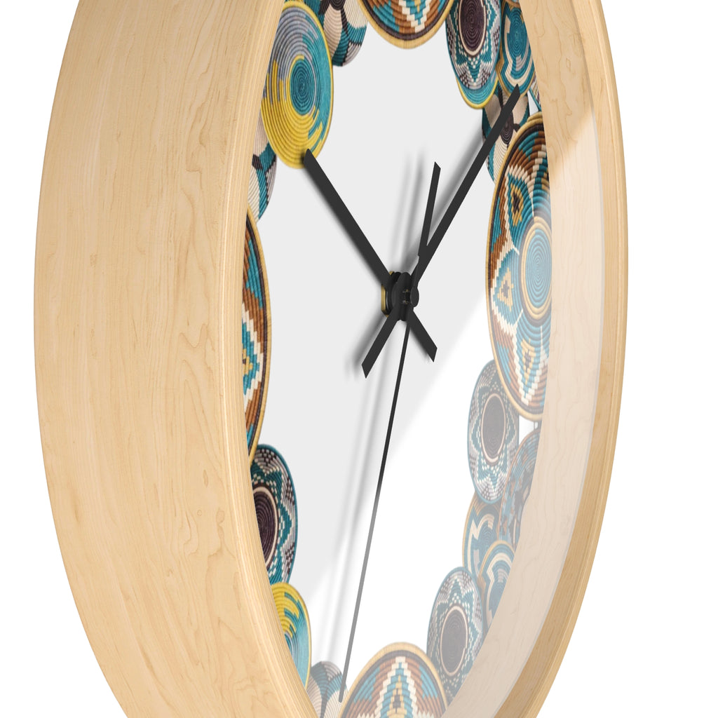 Bohemian Geometric Wall Clock — Colorful Tribal Pattern Clock