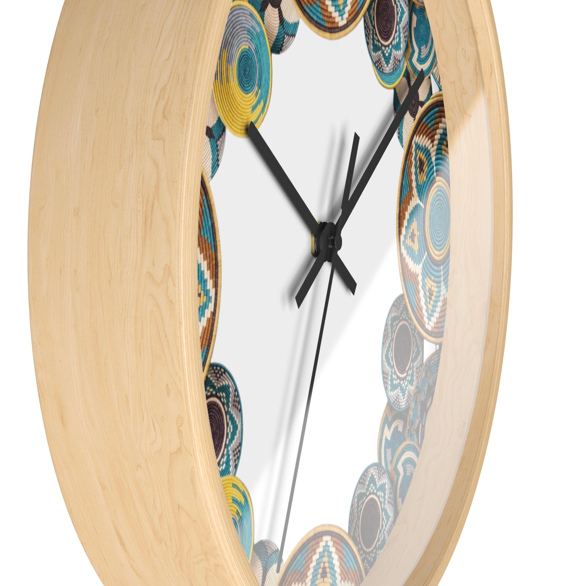 Bohemian Geometric Wall Clock — Colorful Tribal Pattern Clock