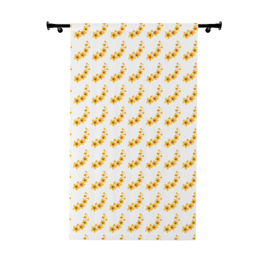 Floral Sunflower Pattern Window Curtain — Single Panel Decorative Drapery
