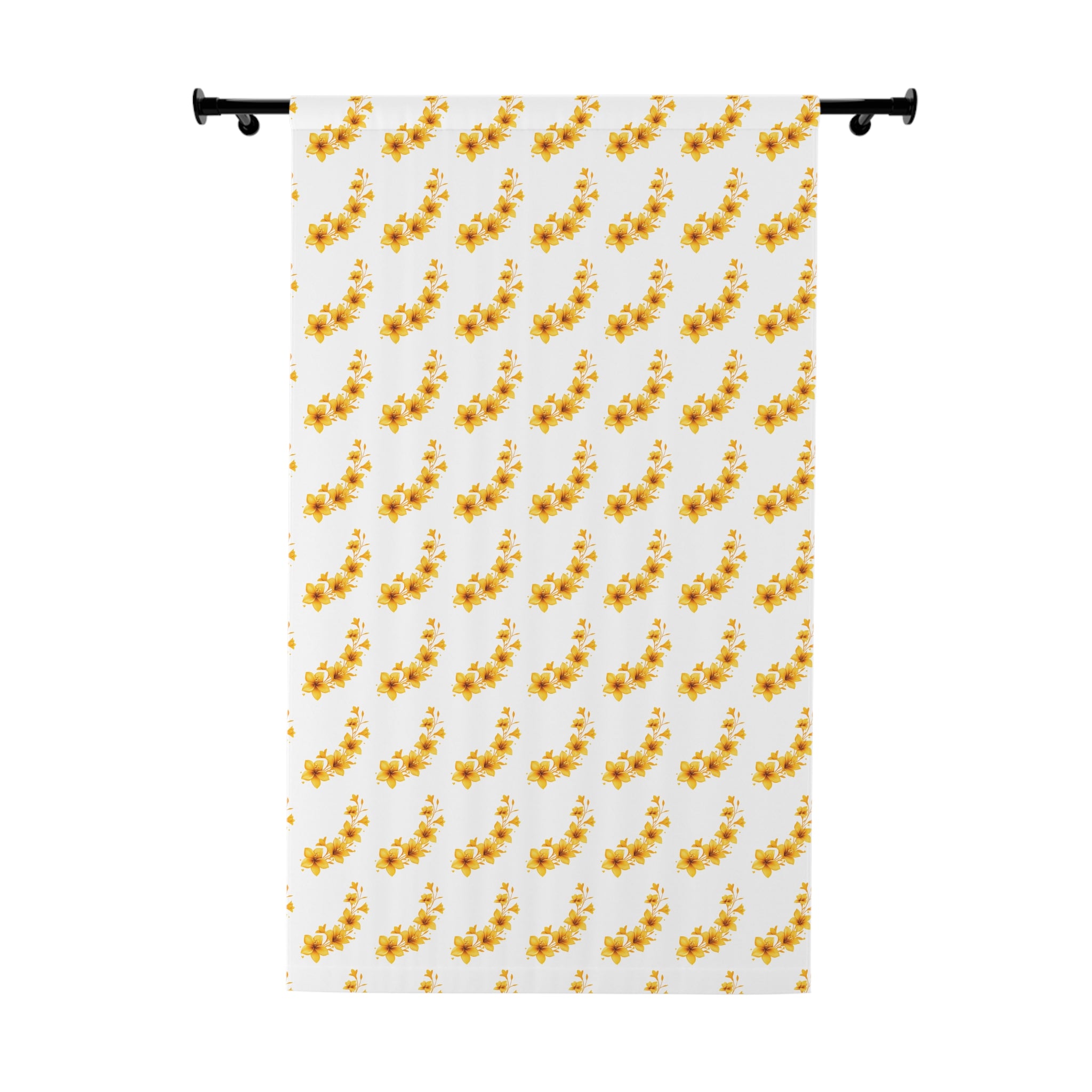 Floral Sunflower Pattern Window Curtain — Single Panel Decorative Drapery