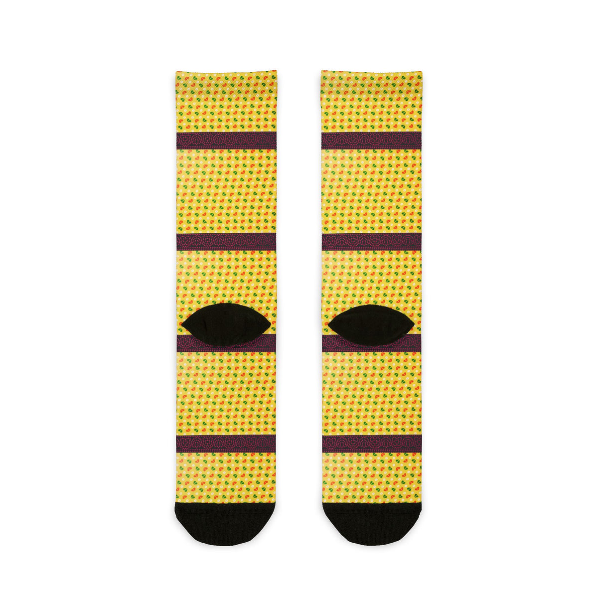 Pineapple Stripe Crew Socks — Fun Tropical Sublimated Socks