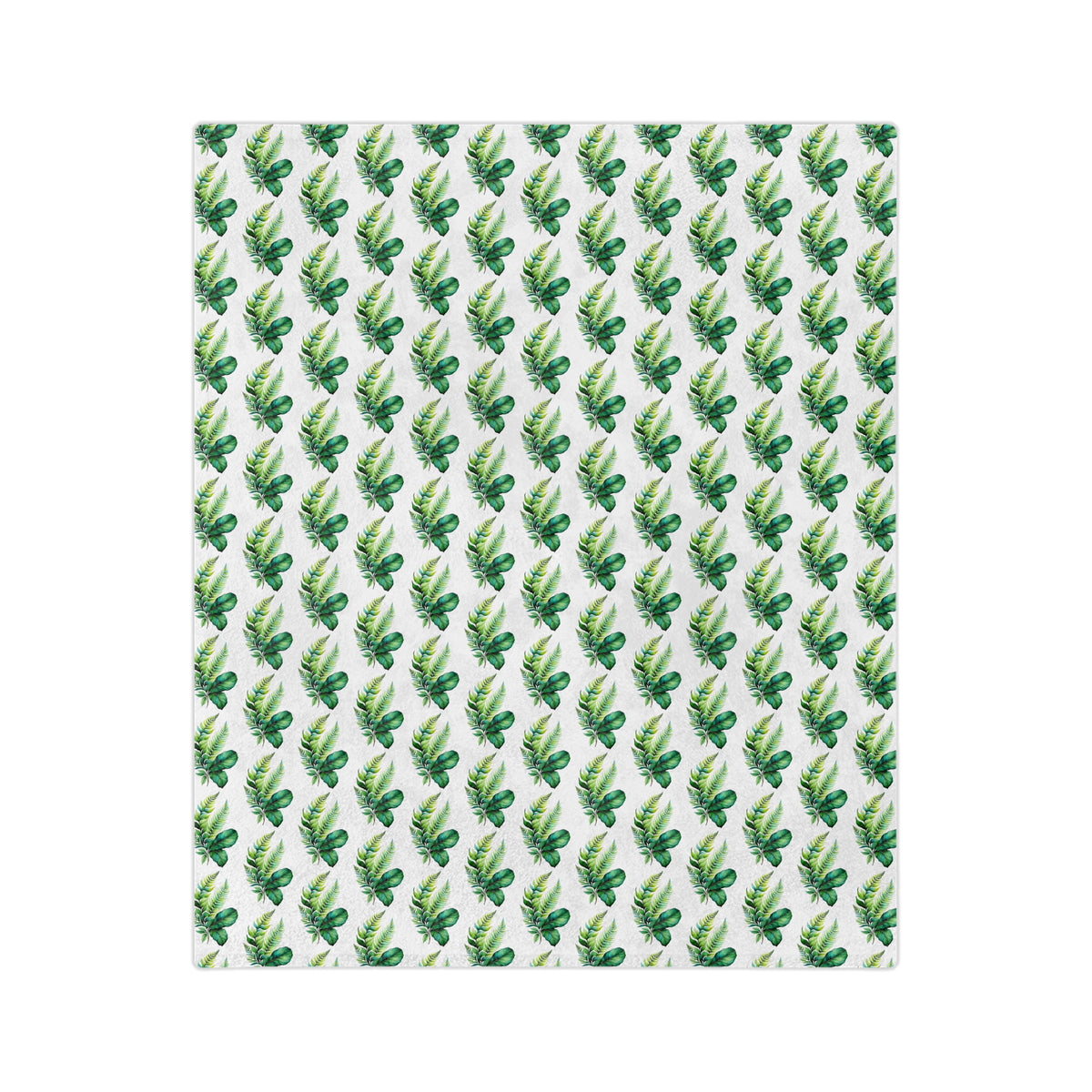 Tropical Palm Leaf Velveteen Microfiber Blanket – Lightweight Green Botanical Throw