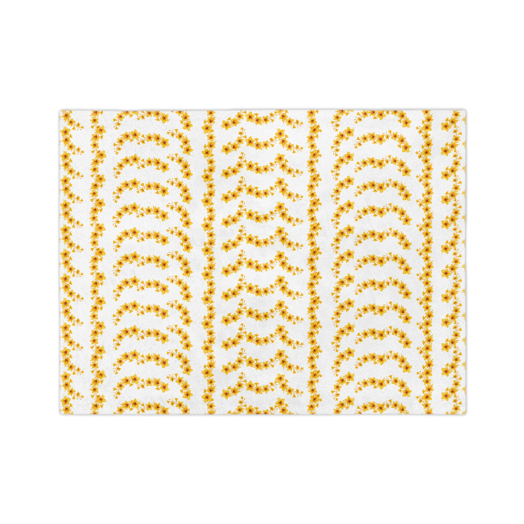 Sunflower Ditsy Pattern Blanket — Cozy Velveteen Microfiber Throw