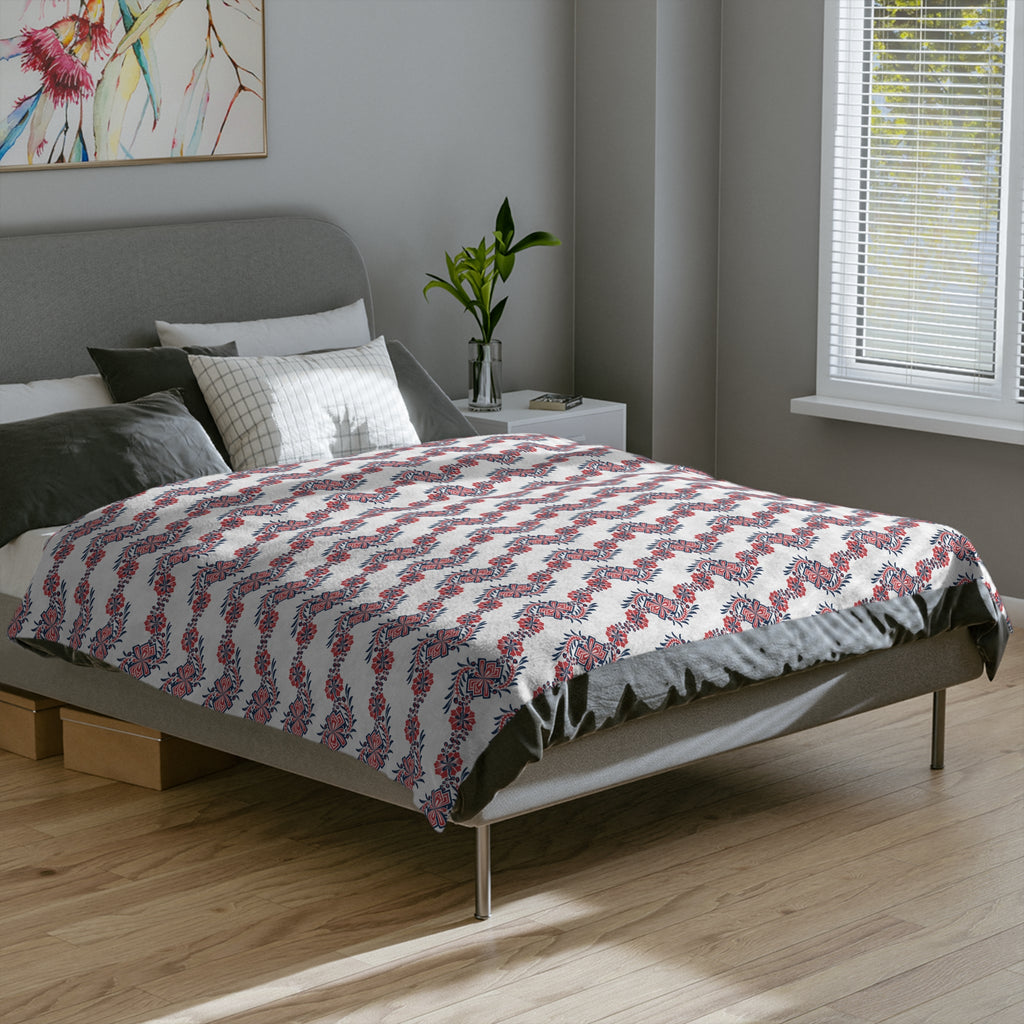 Floral Wave Velveteen Blanket