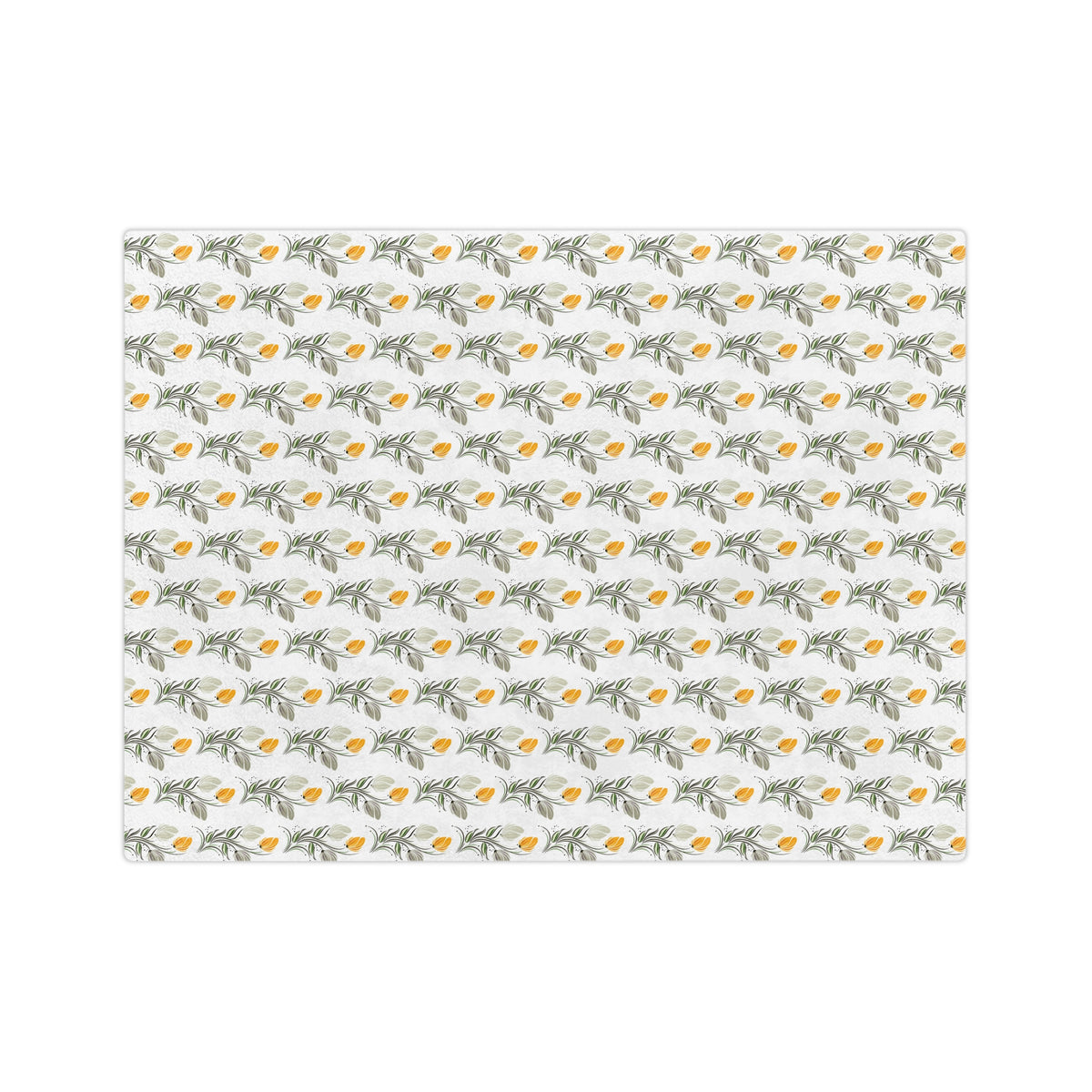 Floral Lemon Pattern Velveteen Throw Blanket