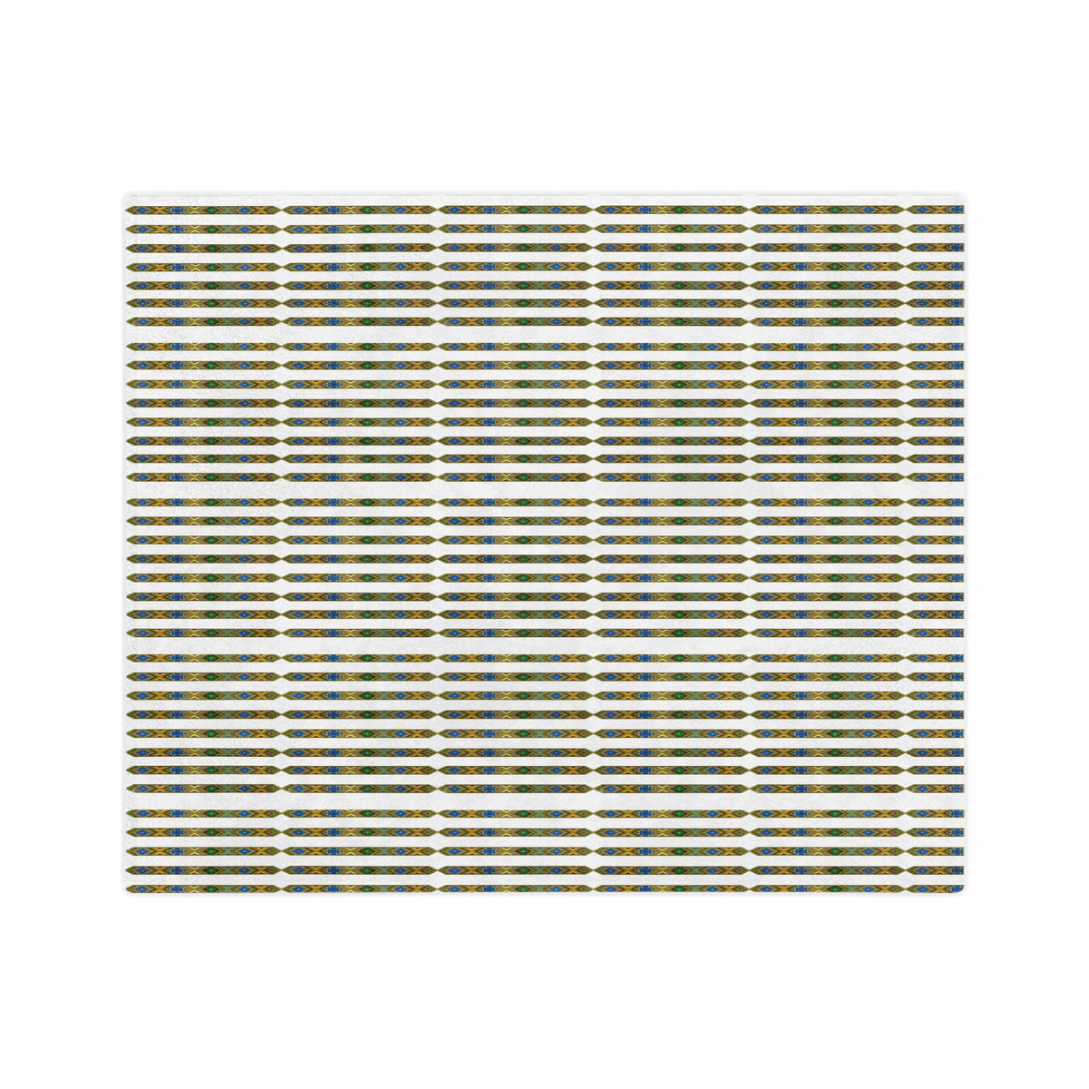 Velveteen Microfiber Blanket — Retro Stripe Plaid Throw (Mustard, Navy)
