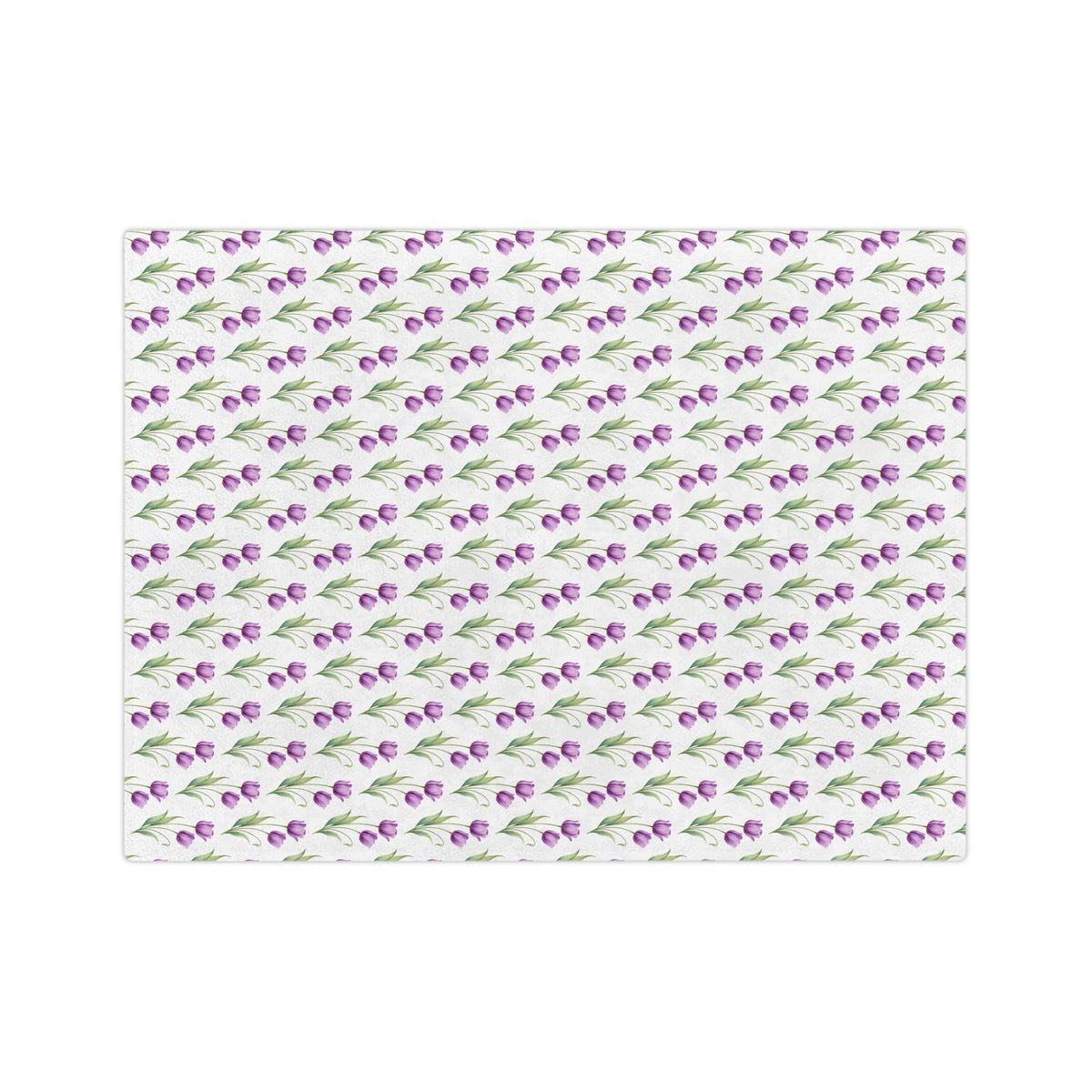 Floral Tulip Microfiber Blanket — Purple Tulip Pattern Throw