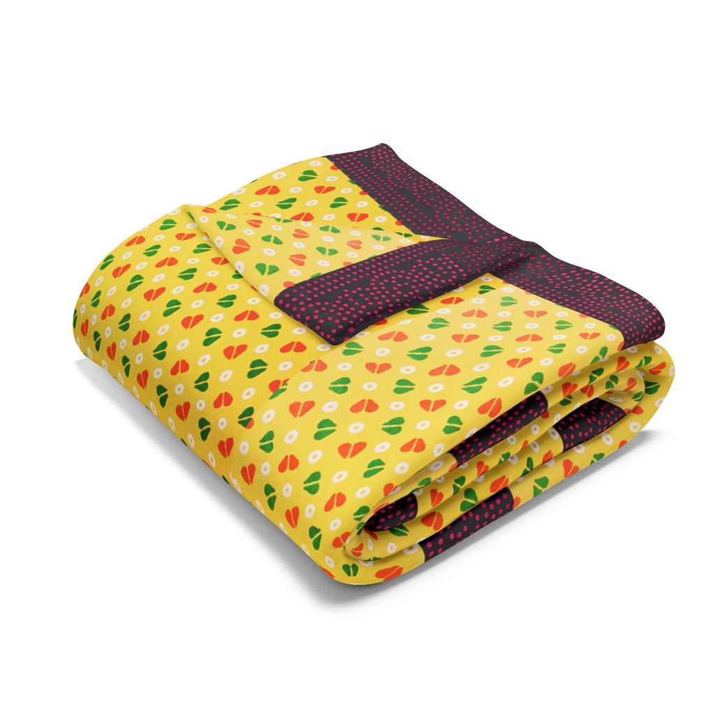 Arctic Fleece Blanket — Yellow Stripe Cozy Throw