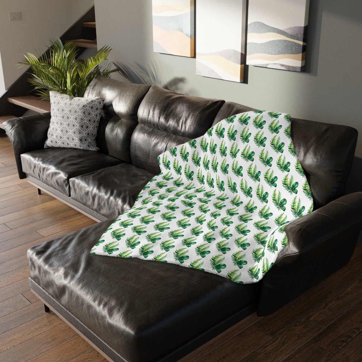 Tropical Banana Leaf Velvet Blanket — Soft Two-Sided Microfiber Throw