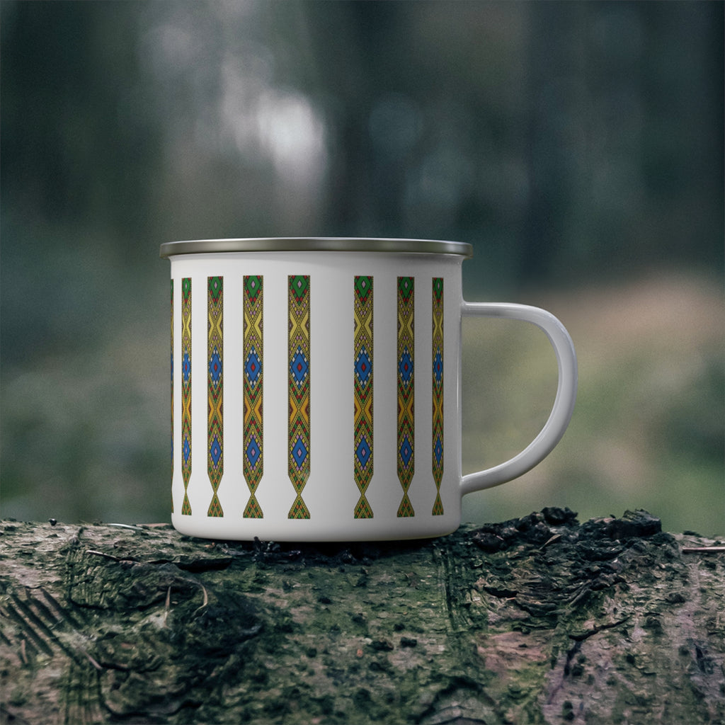 Enamel Mug — Tribal Arrow Pattern Camping Cup