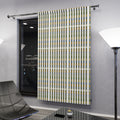 Striped Boho Window Curtain — Blue, Olive & Mustard Vertical Pattern