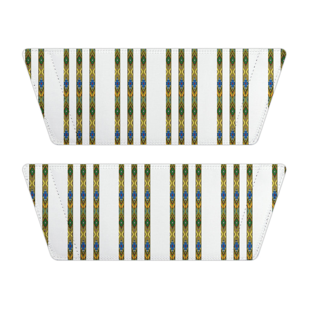 Slide Sandals — Striped Green Blue Marble Removable Strap Slides