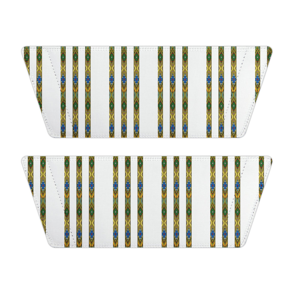 Slide Sandals — Striped Green Blue Marble Removable Strap Slides