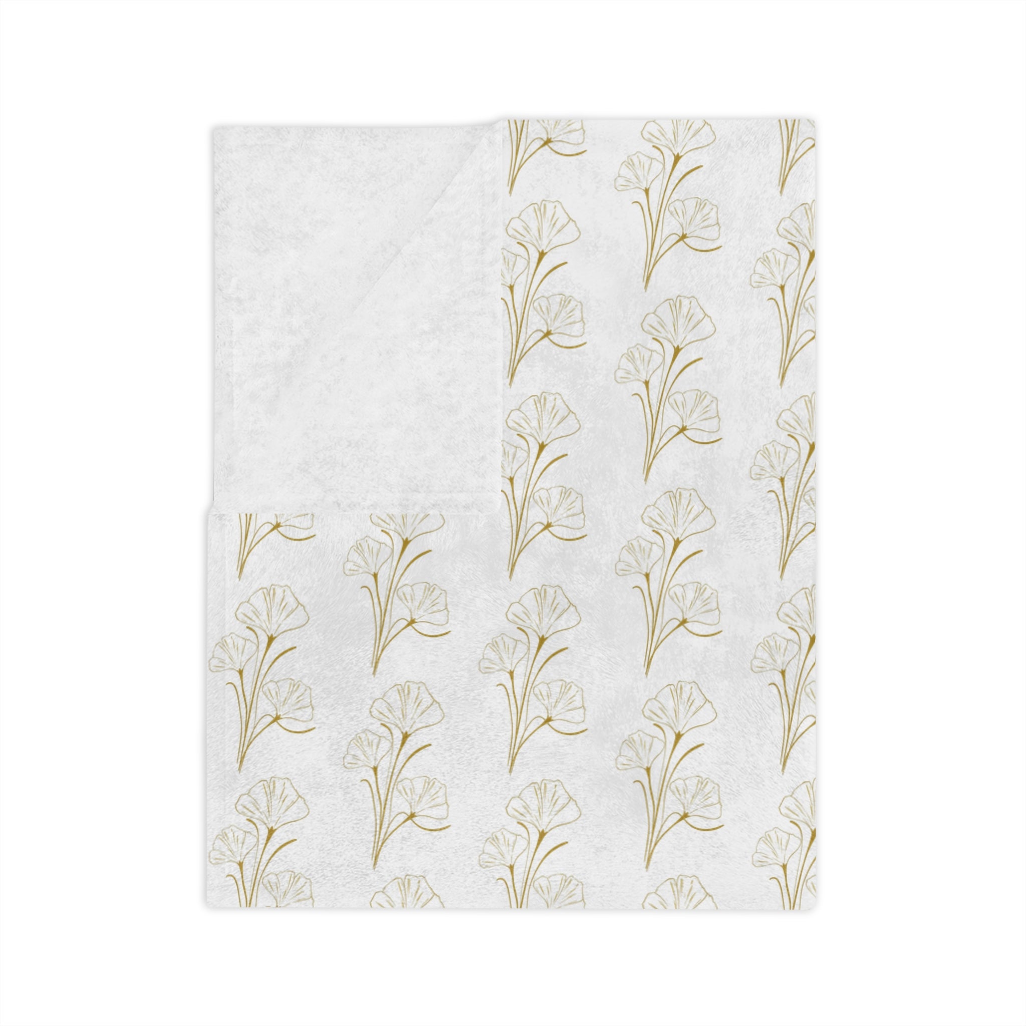 Botanical Gold Pattern Velveteen Microfiber Blanket