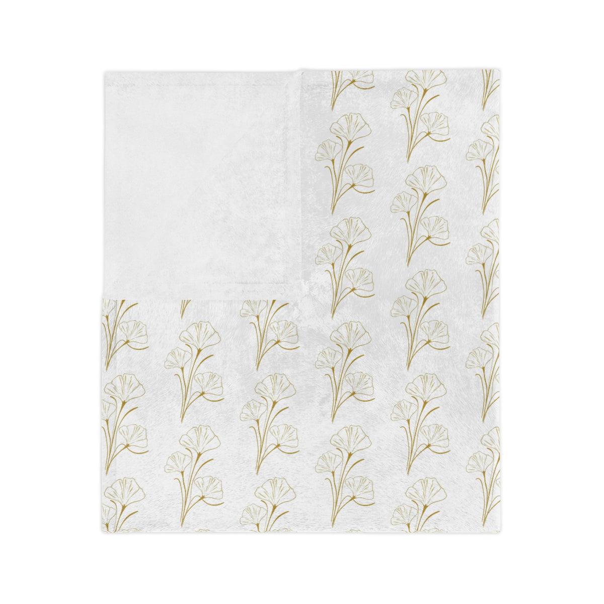 Botanical Gold Pattern Velveteen Microfiber Blanket