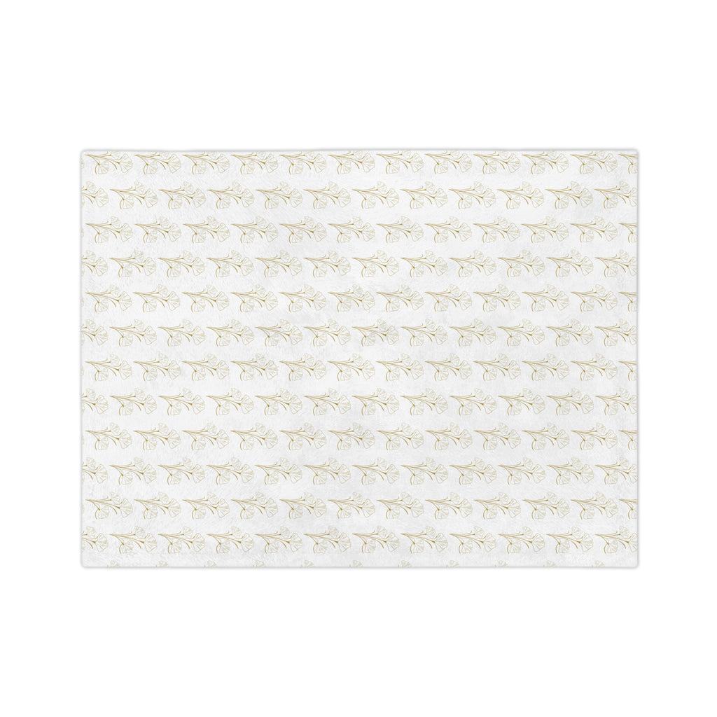 Botanical Gold Pattern Velveteen Microfiber Blanket