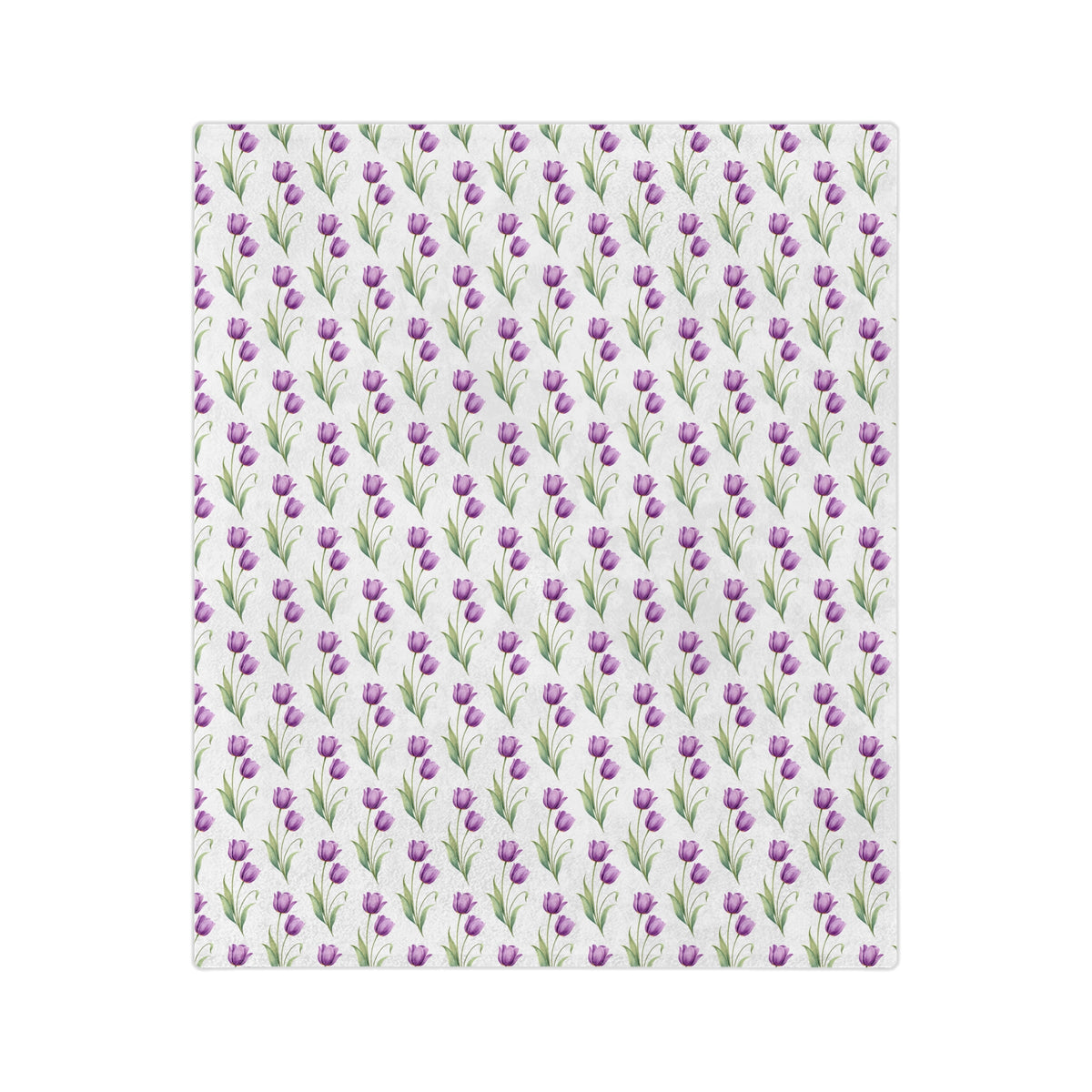 Floral Tulip Microfiber Blanket — Purple Tulip Pattern Throw