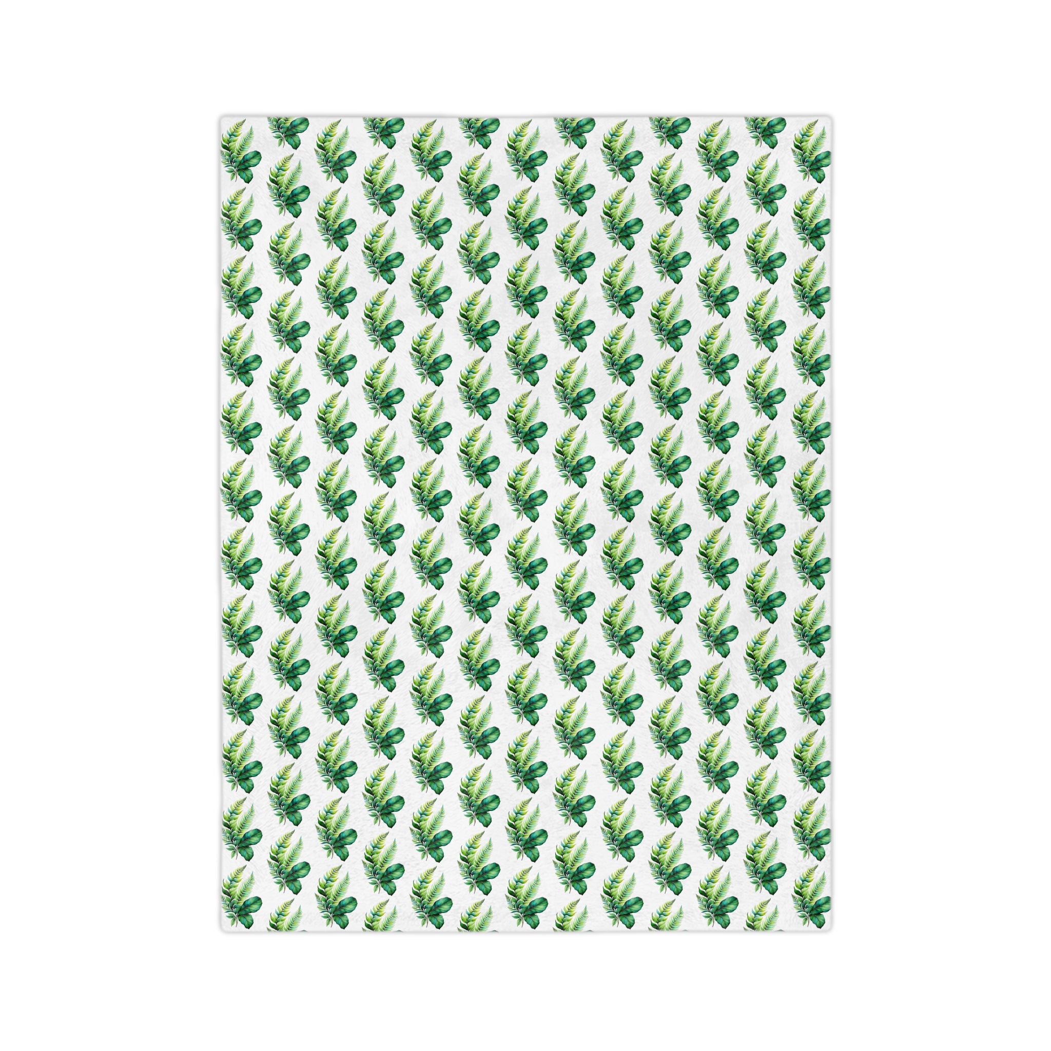 Tropical Palm Leaf Velveteen Microfiber Blanket – Lightweight Green Botanical Throw