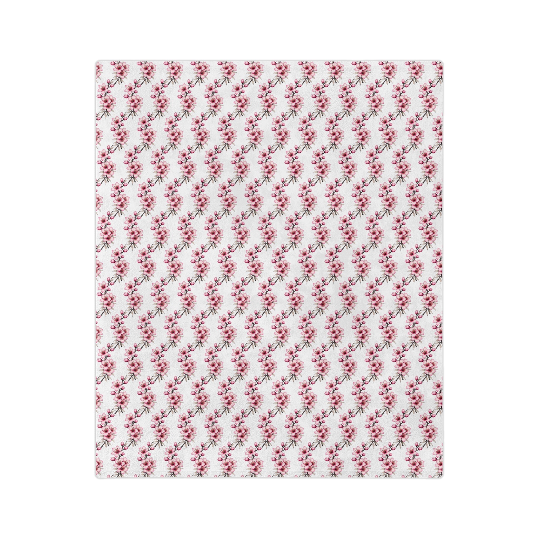 Floral Berry Velveteen Microfiber Blanket — Cozy Pink Botanical Throw