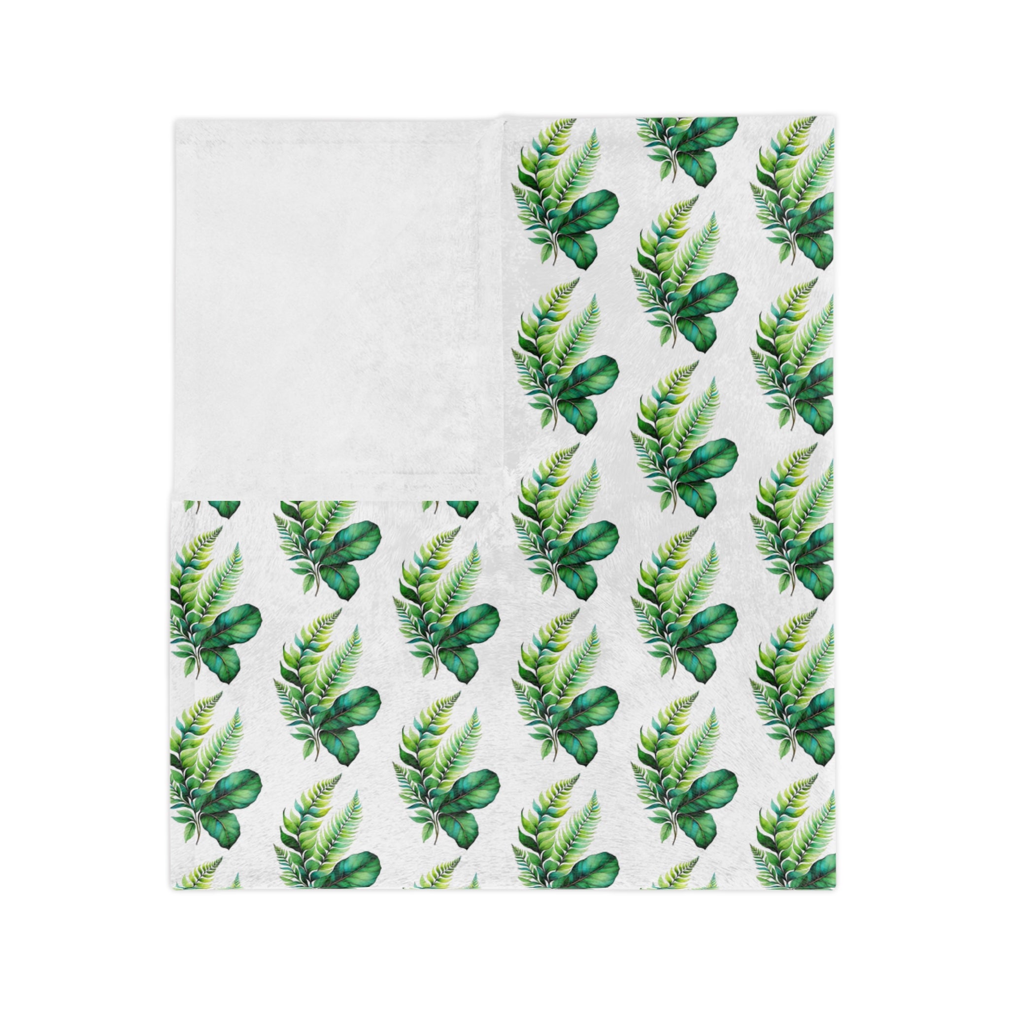 Tropical Palm Leaf Velveteen Microfiber Blanket – Lightweight Green Botanical Throw