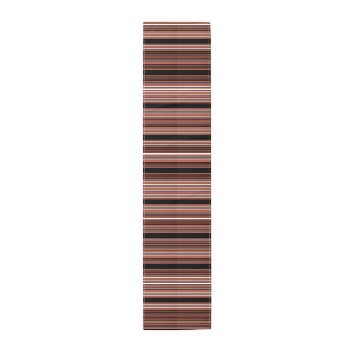 Rust & Black Stripe Table Runner — Modern Southwestern Dining Decor