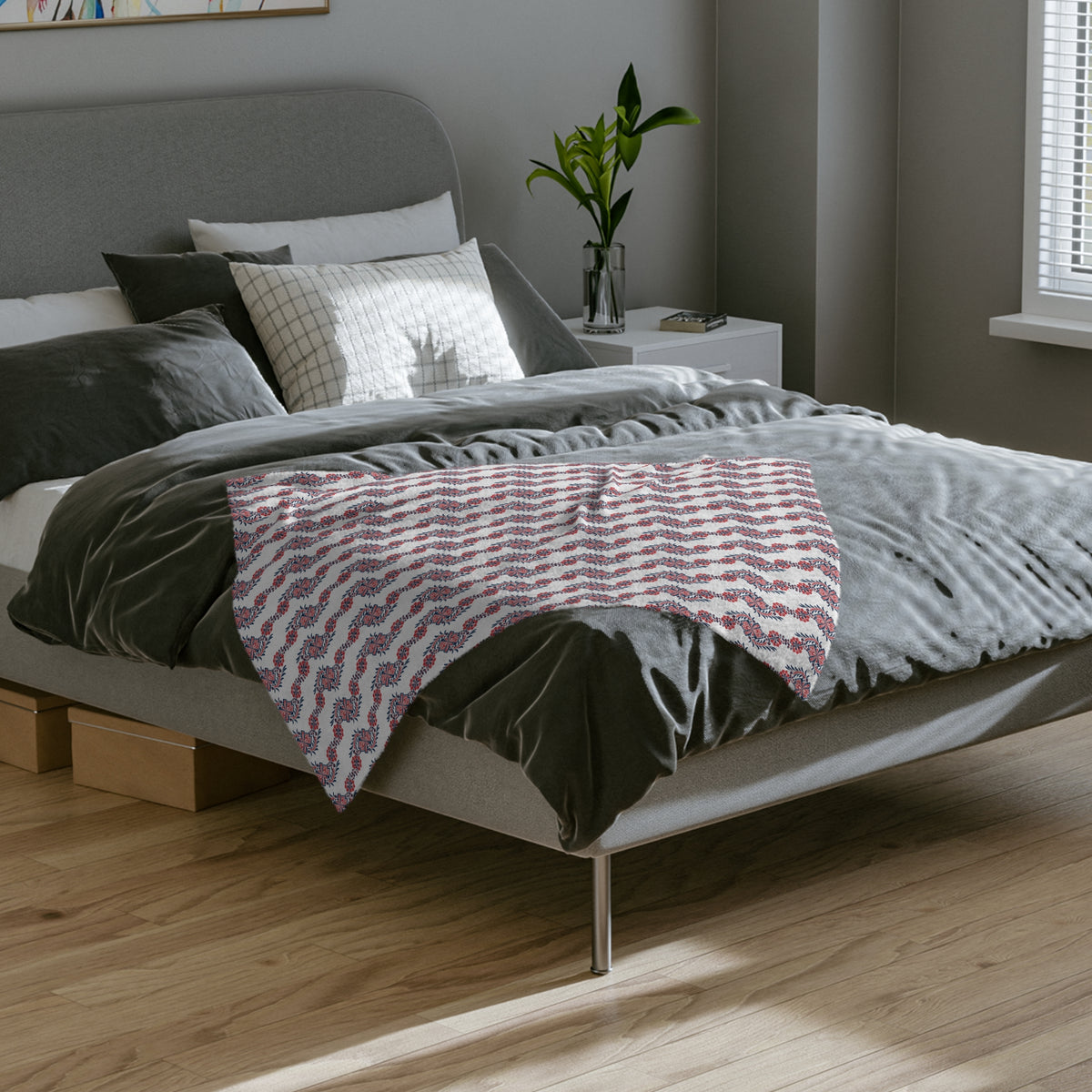Floral Wave Velveteen Blanket