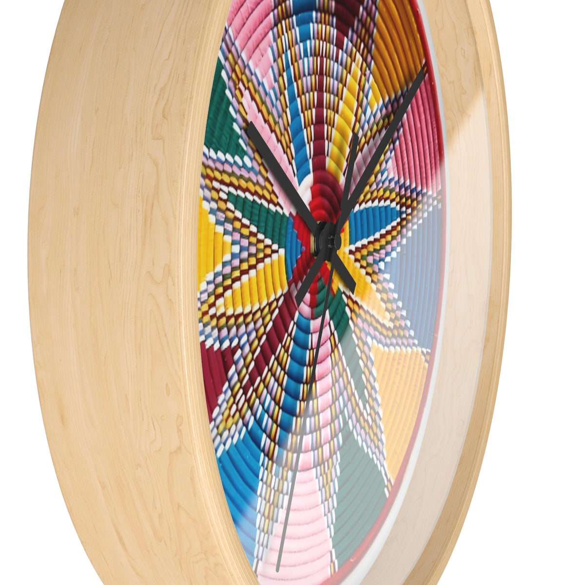 Bohemian Geometric Wall Clock — Colorful Tribal Pattern Clock
