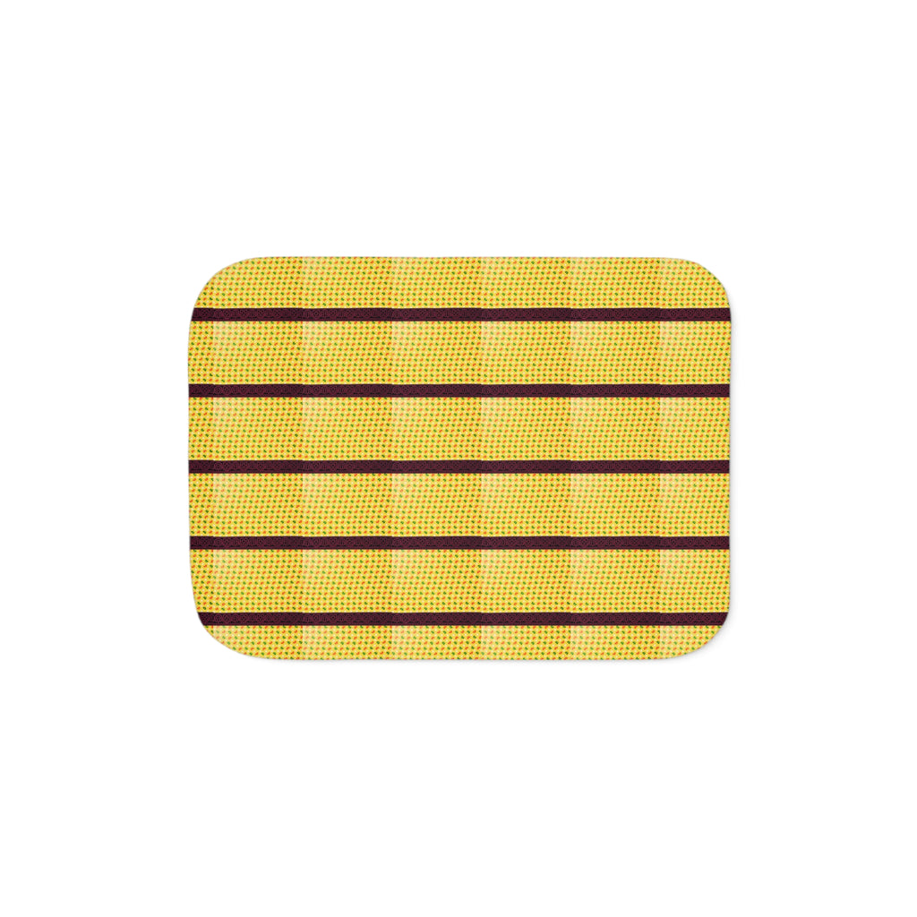 Striped Yellow Sherpa Blanket — Cozy Cabin Throw