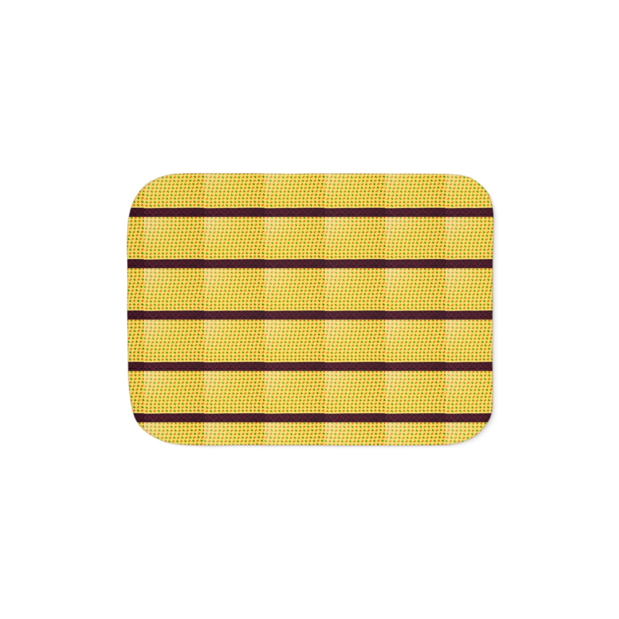Striped Yellow Sherpa Blanket — Cozy Cabin Throw