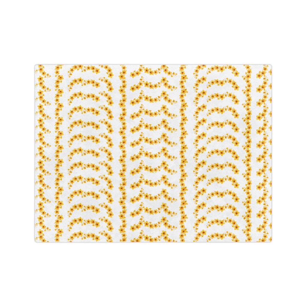 Sunflower Ditsy Pattern Blanket — Cozy Velveteen Microfiber Throw
