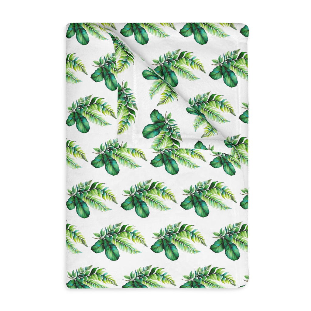 Tropical Banana Leaf Velvet Blanket — Soft Two-Sided Microfiber Throw