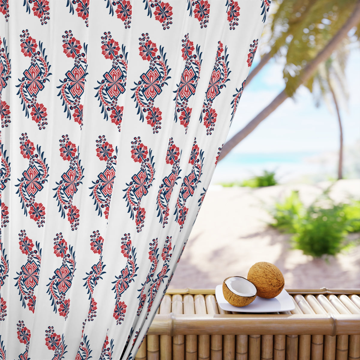 Paisley Floral Window Curtain — Single Panel Decorative Drapery