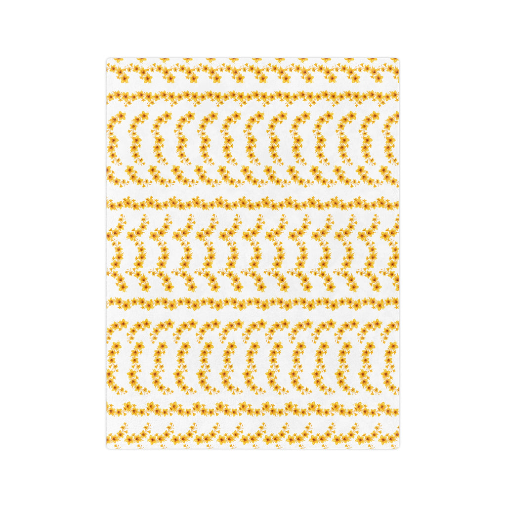 Sunflower Ditsy Pattern Blanket — Cozy Velveteen Microfiber Throw
