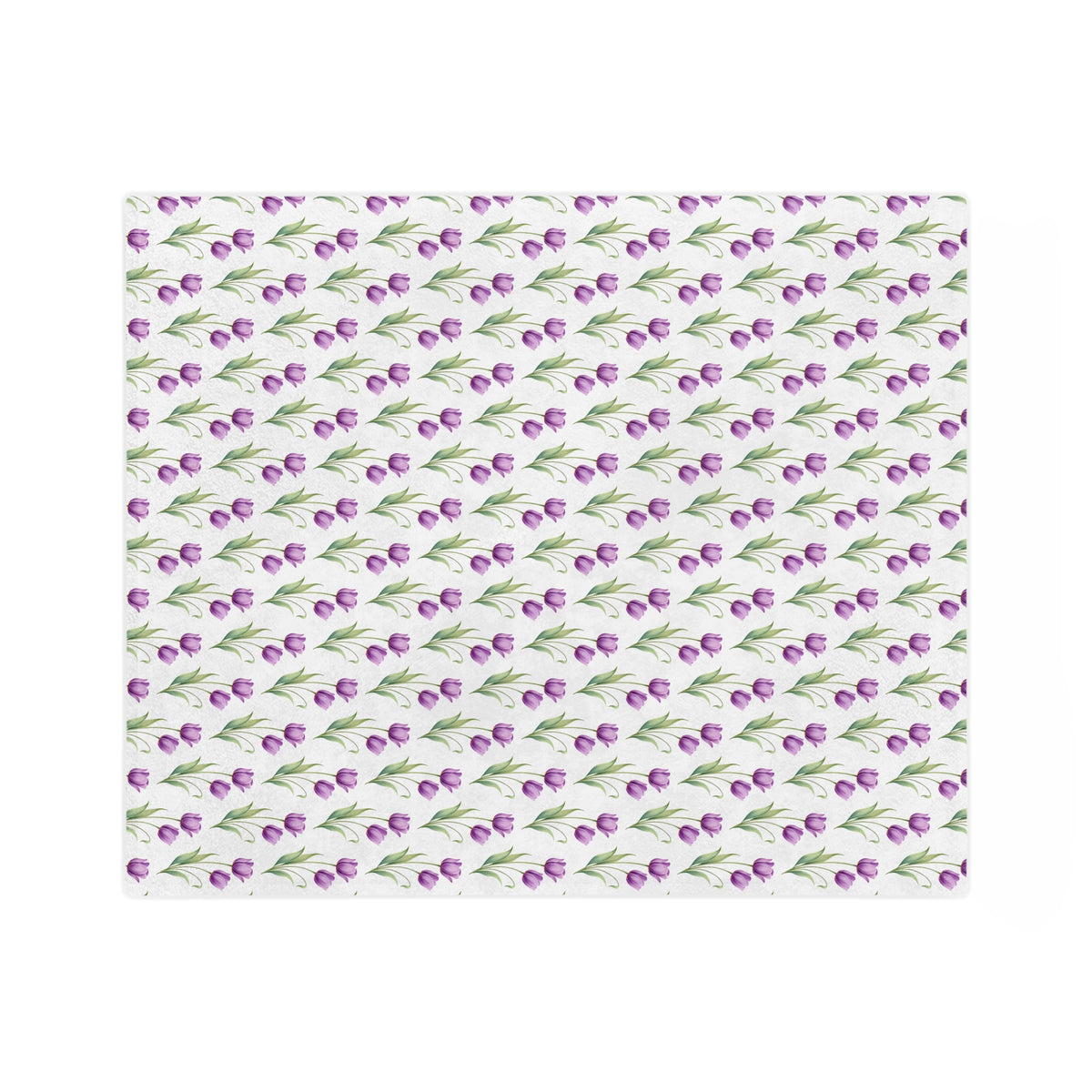 Floral Tulip Microfiber Blanket — Purple Tulip Pattern Throw
