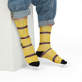 Pineapple Stripe Crew Socks — Fun Tropical Sublimated Socks