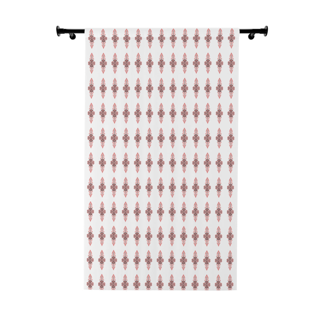 Boho Rose Ikat መጋረጃ መስኮት — ሓደ ፓነል ጽቡቕ መጋረጃ