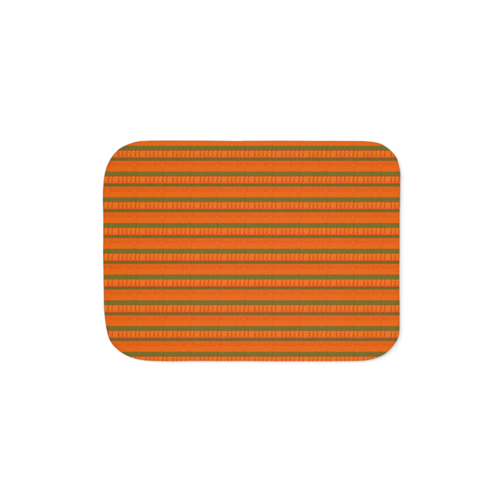 Orange Striped Sherpa Blanket – Cozy Fall Plaid-Inspired Throw