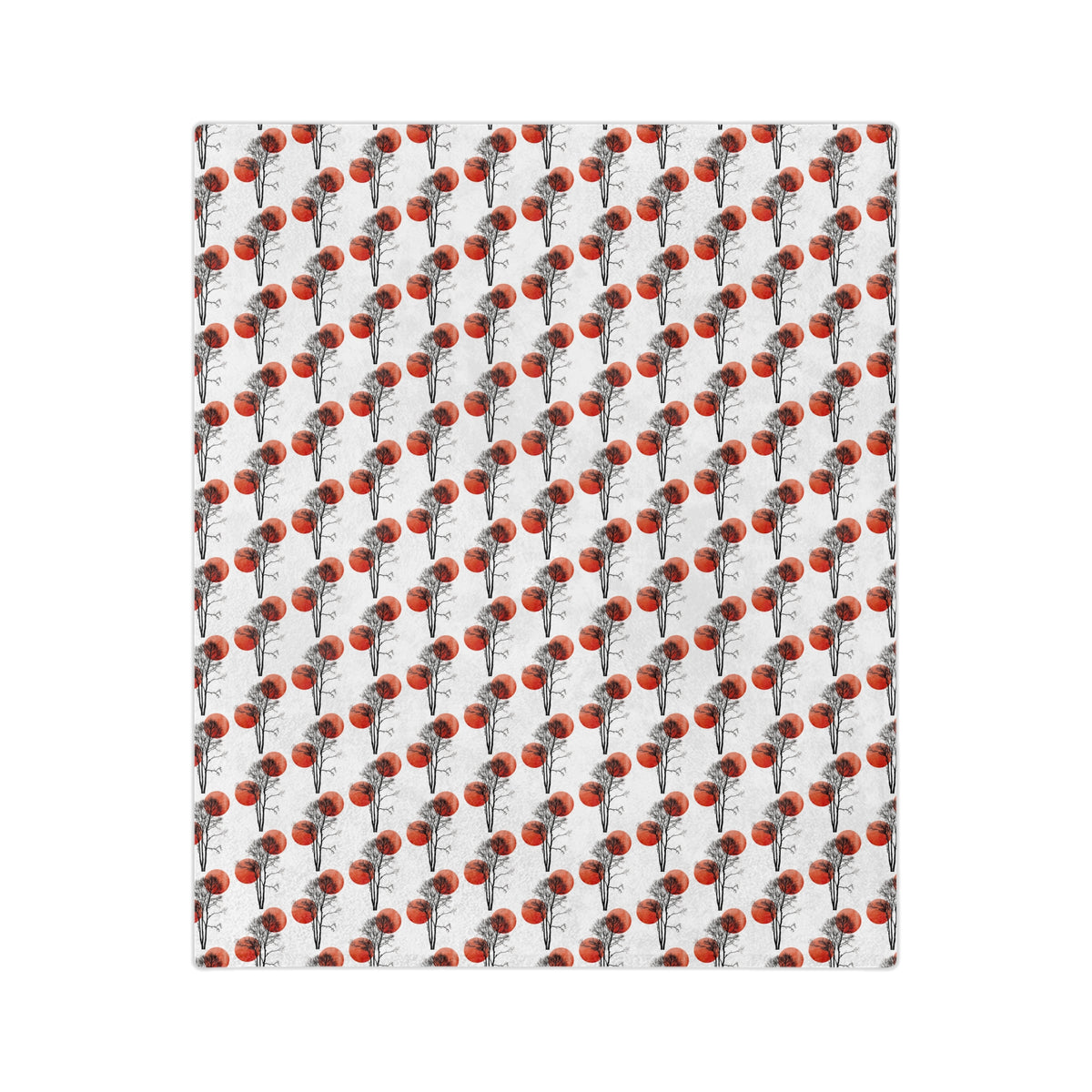 Velveteen Microfiber Blanket — Repeating Red Poppy Floral Pattern, Soft Cozy Throw for Home & Gifts