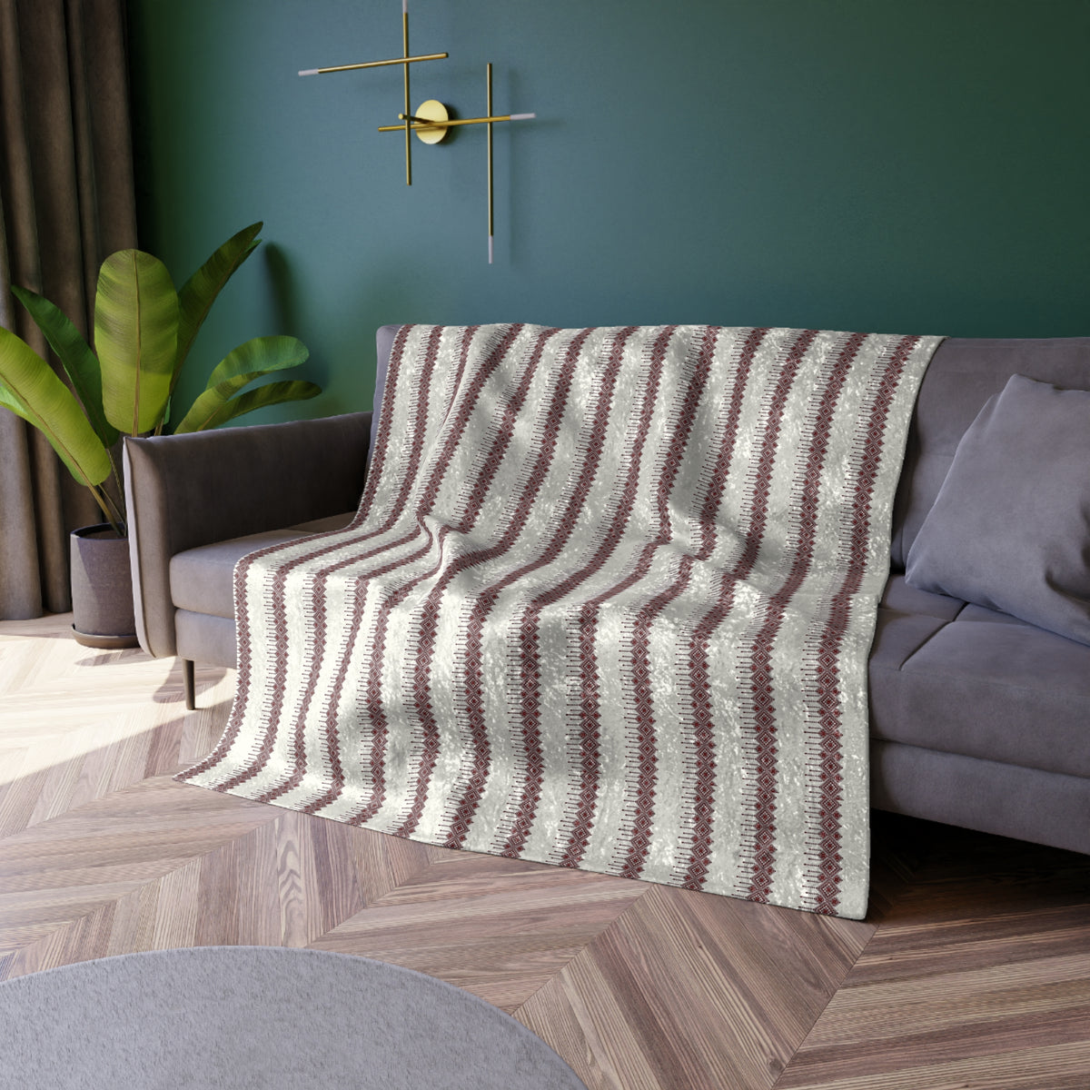Crushed Velvet Blanket - Luxe Striped Plush Throw for Cozy Living