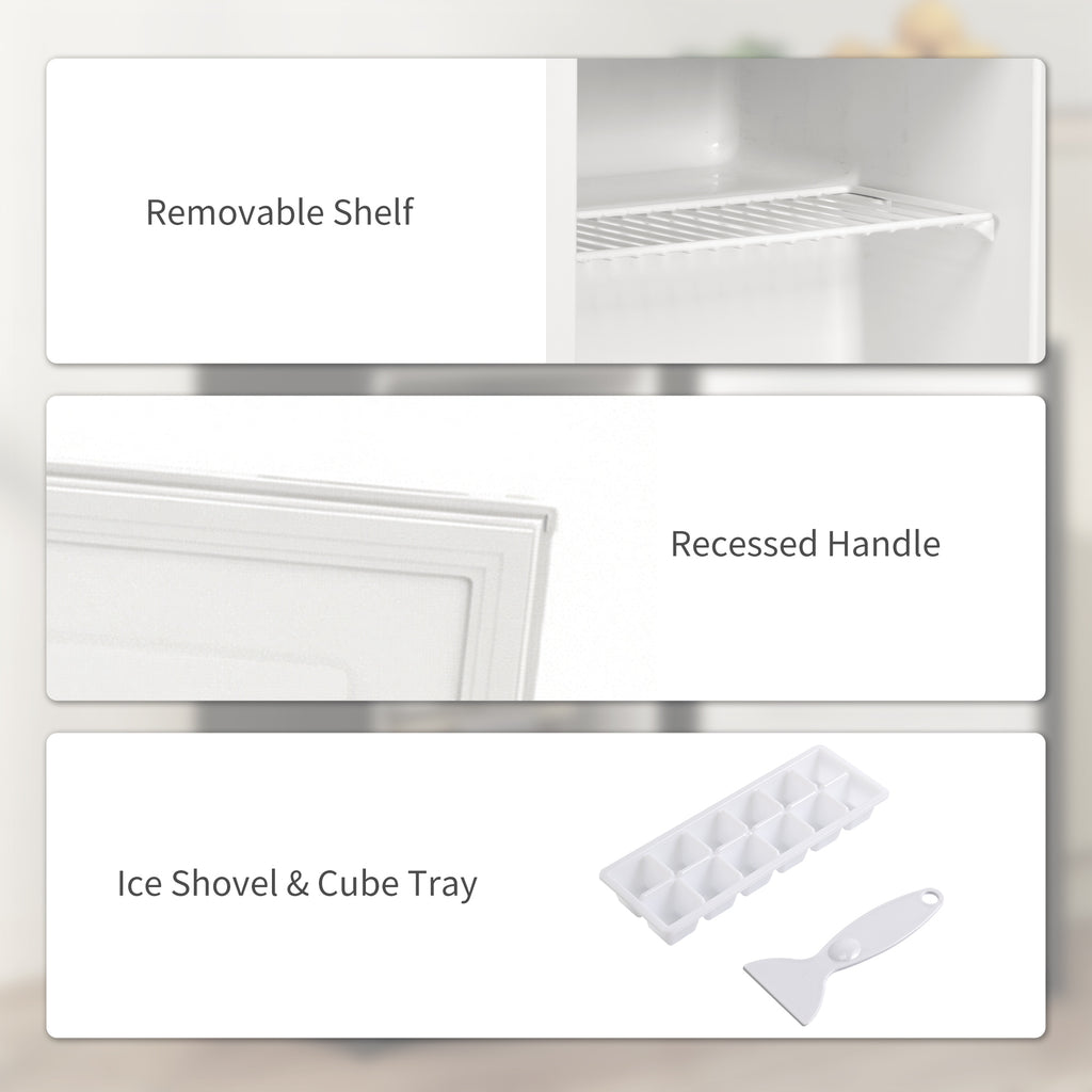 1.1 Cu. Ft. Mini Freezer, Compact Upright Freezer with Reversible Door, Removable Shelf, Adjustable Temperature, White