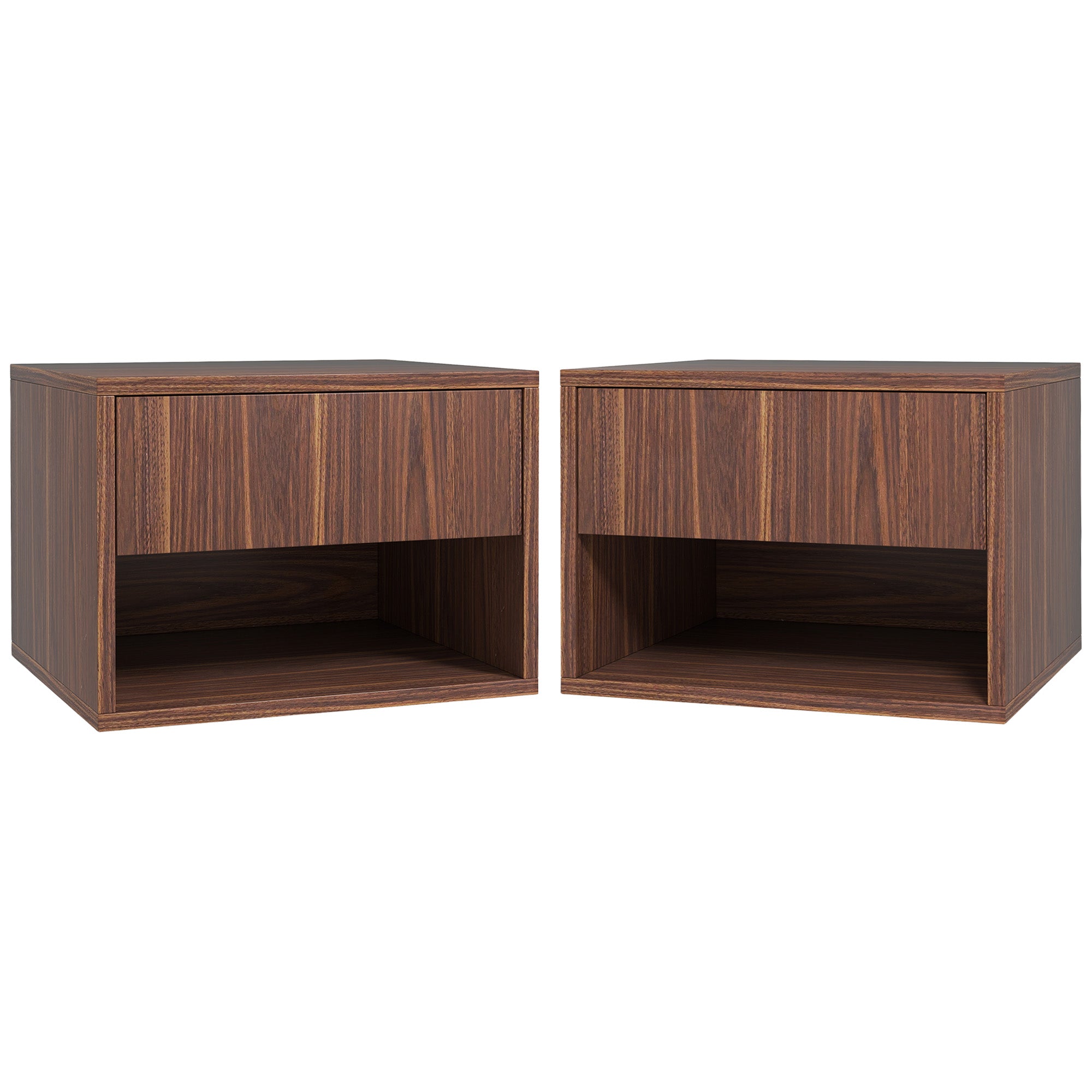 Floating Nightstand Set of 2, Wall Mounted Bedside Table with Drawer for Bedroom, White