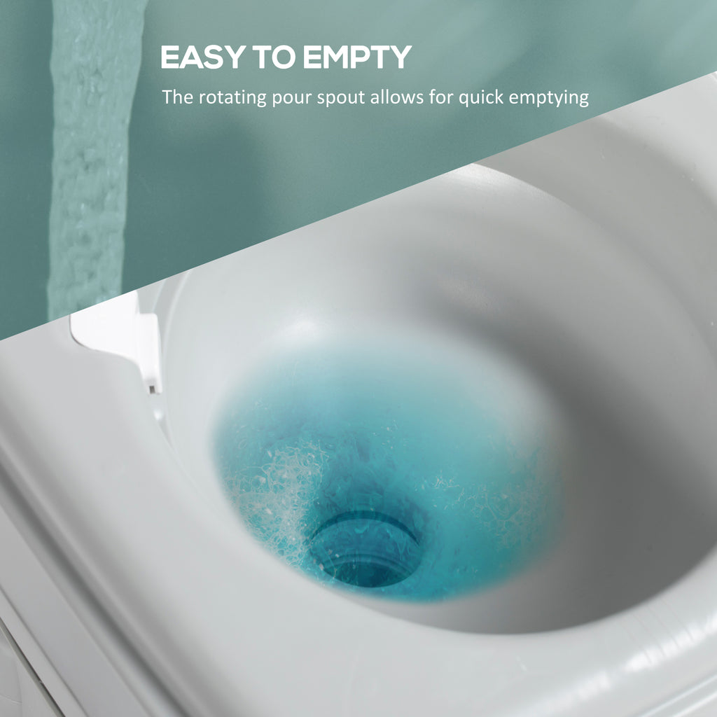 Porta Potty, 5.8 Gallon Portable Toilet with Level Indicator and Anti-Leak Pump for Camping, Boating, Hiking, Travel, RV
