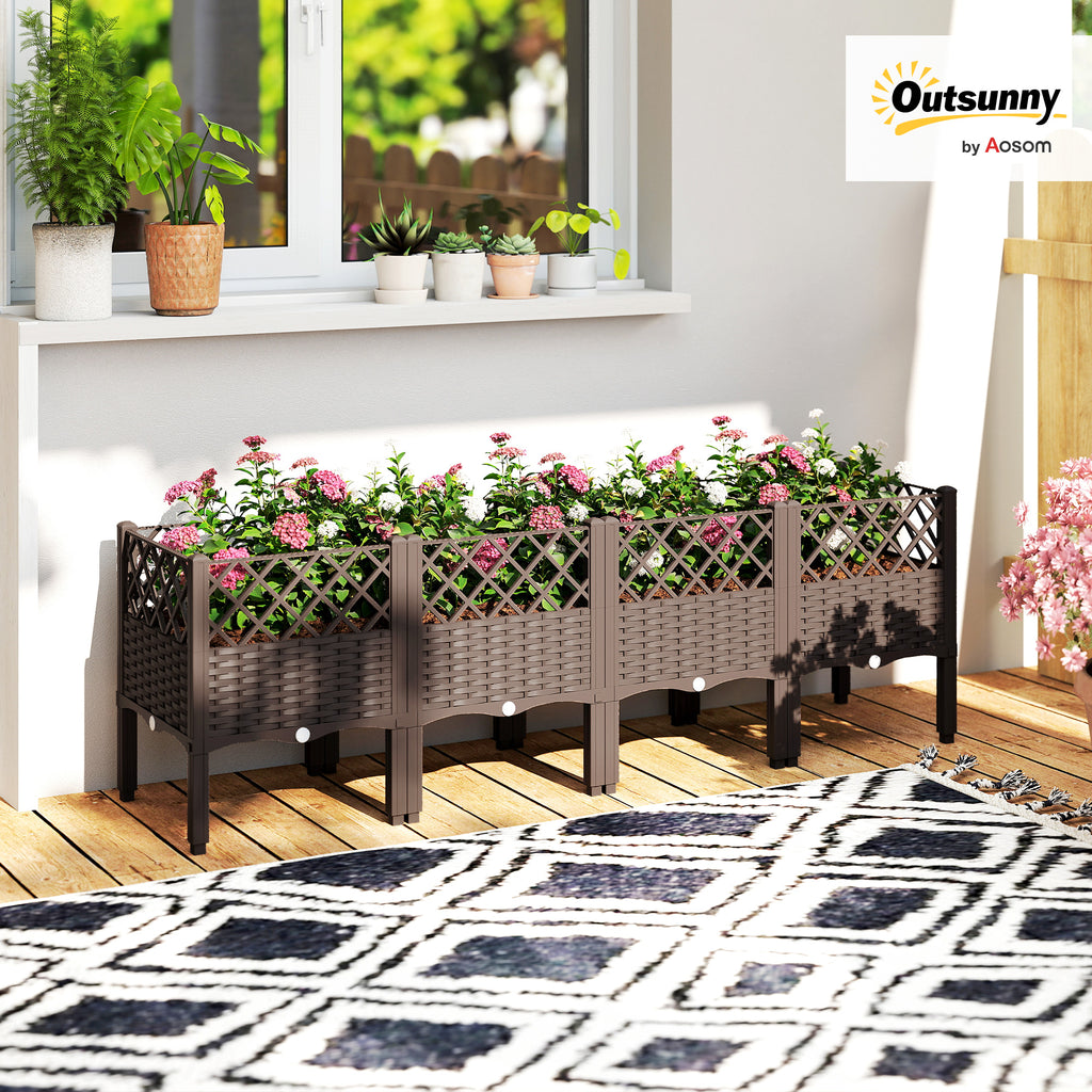 Raised Garden Bed with Legs, Self Watering Elevated Planter Boxes with Drainage Holes, 31.5" x 15.7" x 20.3"