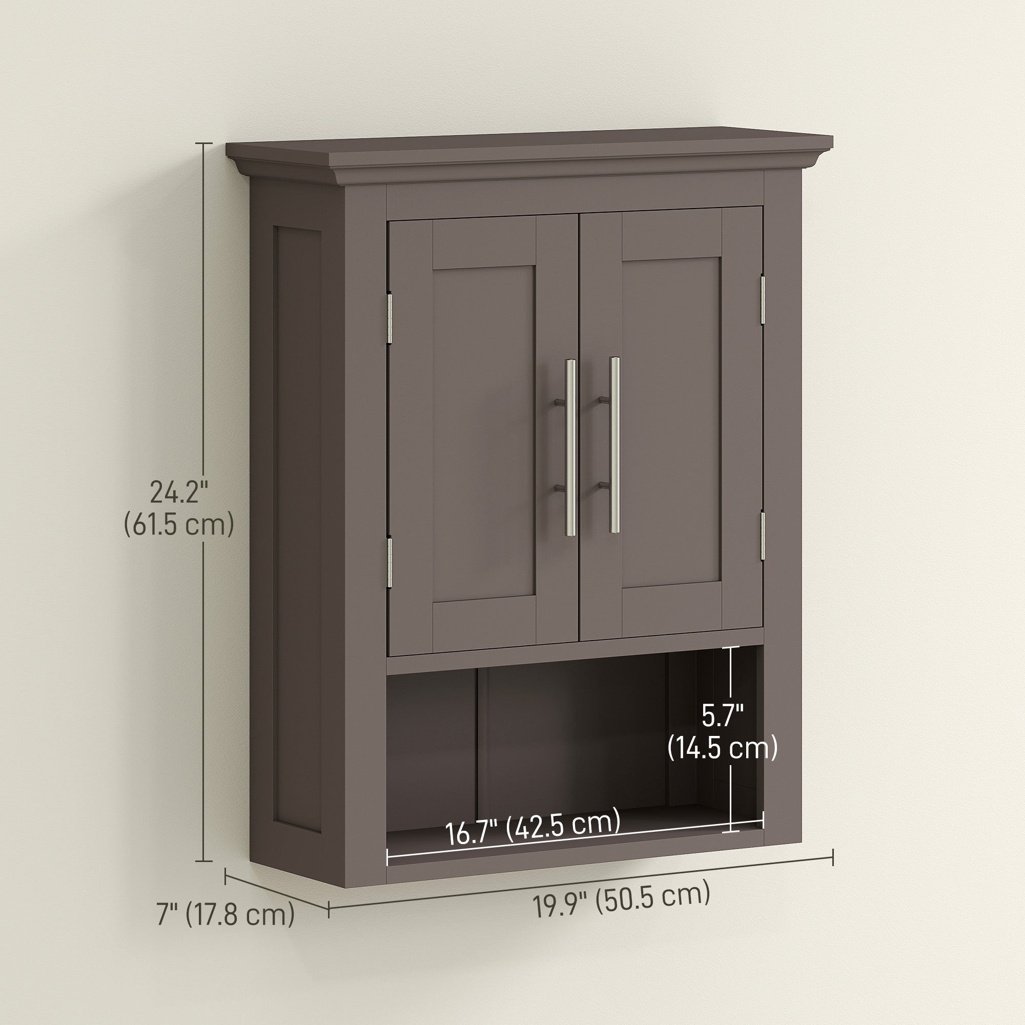 Bathroom Wall Cabinet, Medicine Cabinet, Toilet Storage Cabinet with Shelf for Living Room and Entryway, White