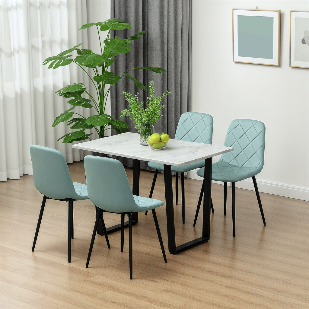 Dining Chairs Set of 4, Upholstered Dining Room Chairs with Steel Legs, Modern Kitchen Chair for Dining Room, Grey