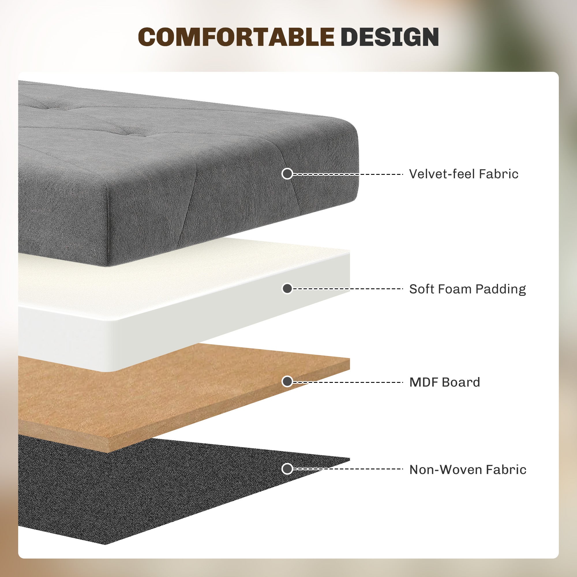 Storage Ottoman Bench, Velvet Upholstered Foldable Ottoman Footrest, Foot Stool with Wood Legs for Living Room, Bedroom
