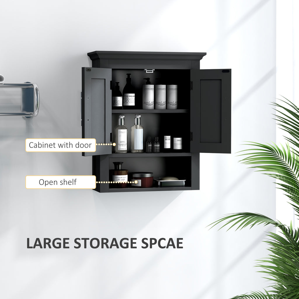 Bathroom Wall Cabinet, Medicine Cabinet, Toilet Storage Cabinet with Shelf for Living Room and Entryway, White