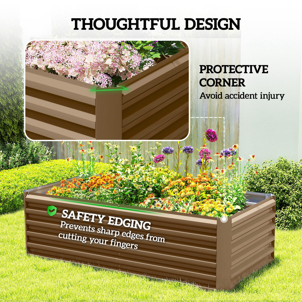 8' x 4' x 2' Raised Garden Bed, Galvanized Planter Box for Growing Flowers, Herbs and Vegetables, Green